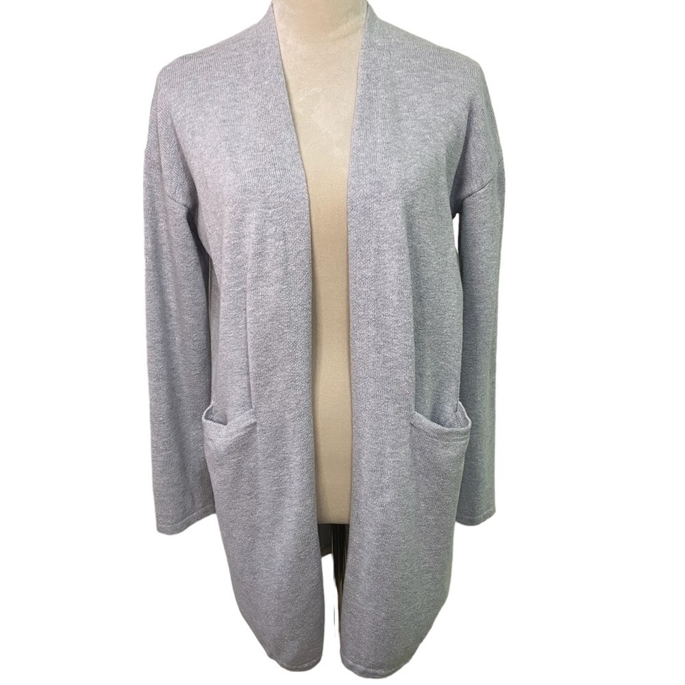 Banana Republic Gray Soft Knit Open Front Lagenlook Cardigan Sweater Size S